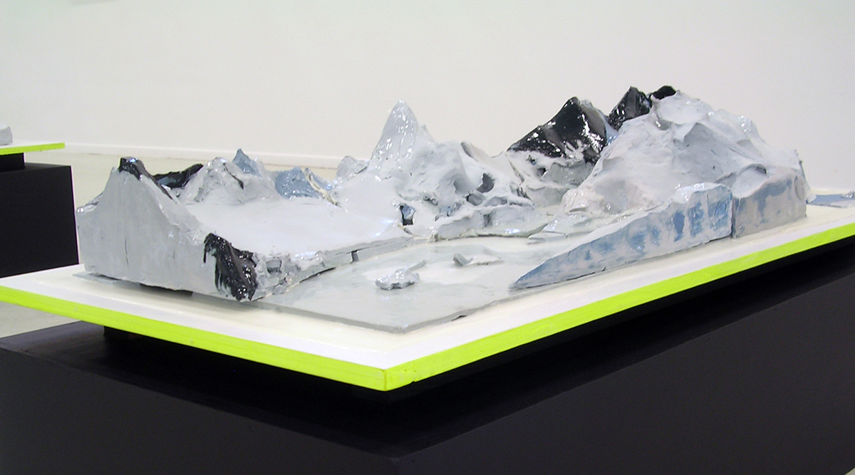 "Arctic landscape", porcelain, PU, paint, wood, 41x73x155cm